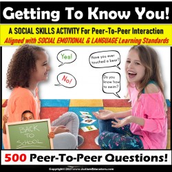 Back To School Activities | Getting To Know You | PEER TO PEER Questions
